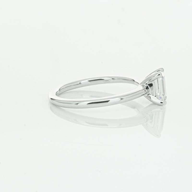 18ct White Gold .72ct Emerald Cut Diamond Melba Ring-Ring-Walker & Hall