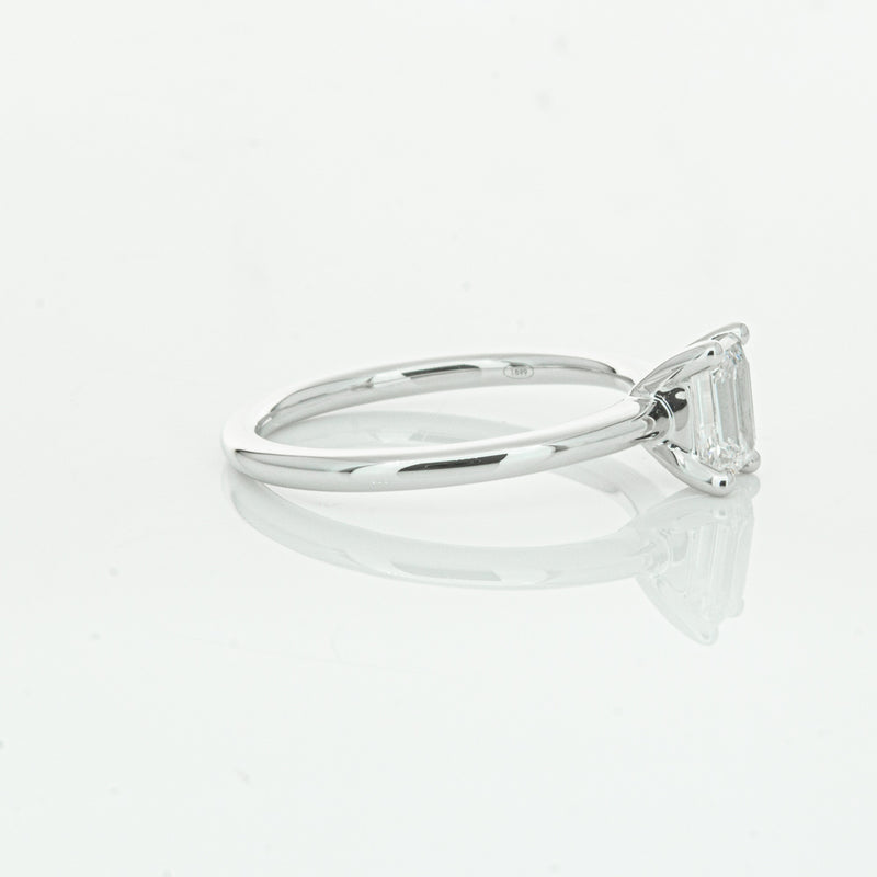 18ct White Gold .72ct Emerald Cut Diamond Melba Ring-Ring-Walker & Hall