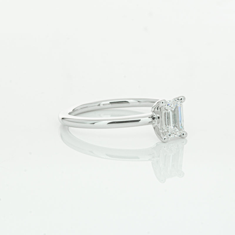 18ct White Gold .72ct Emerald Cut Diamond Melba Ring-Ring-Walker & Hall