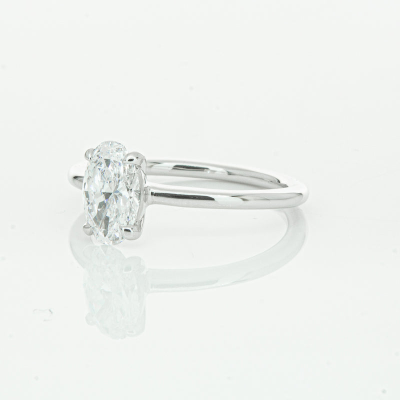 18ct White Gold 1.01ct Oval Cut Diamond Melba Ring-Ring-Walker & Hall