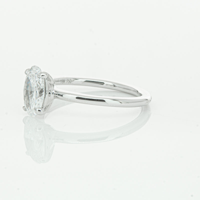 18ct White Gold 1.01ct Oval Cut Diamond Melba Ring-Ring-Walker & Hall