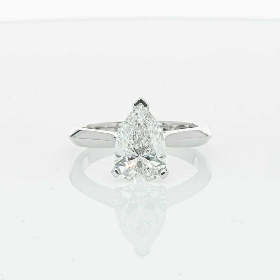 18ct White Gold 2.00ct Pear Cut Diamond Venetian Ring-Ring-Walker & Hall