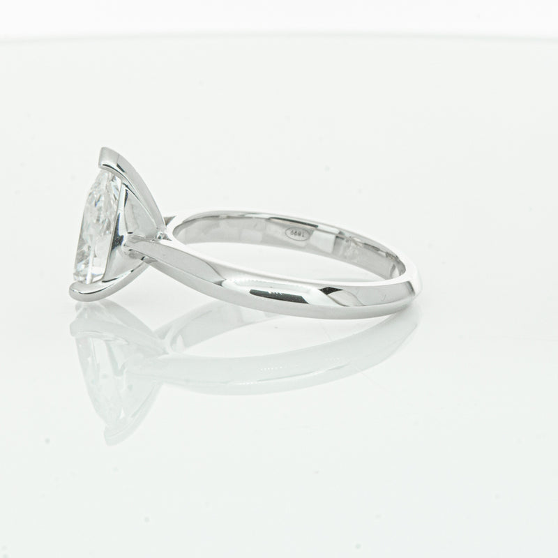 18ct White Gold 2.00ct Pear Cut Diamond Venetian Ring-Ring-Walker & Hall