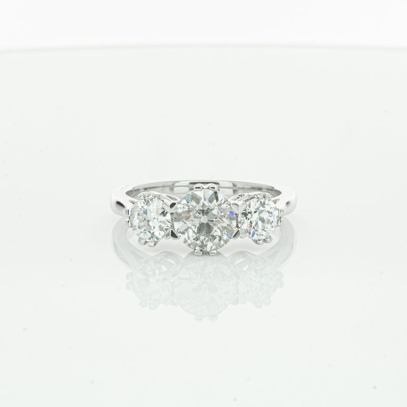 18ct White Gold Three Stone Diamond Heritage Ring-Ring-Walker & Hall