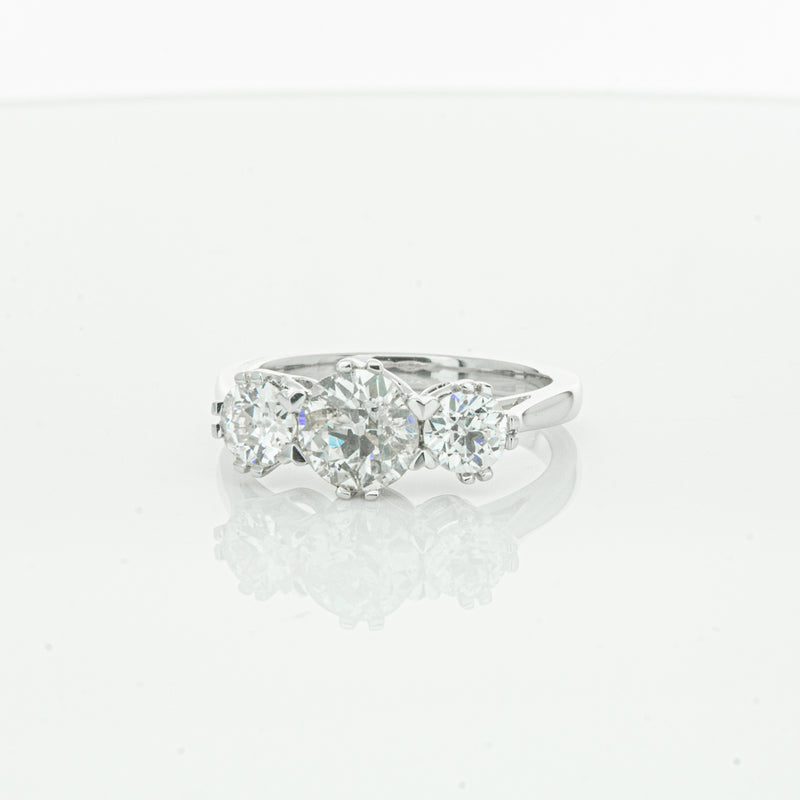 18ct White Gold Three Stone Diamond Heritage Ring-Ring-Walker & Hall