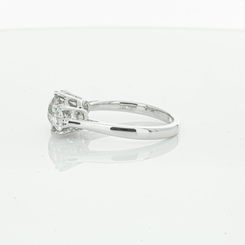 18ct White Gold Three Stone Diamond Heritage Ring-Ring-Walker & Hall