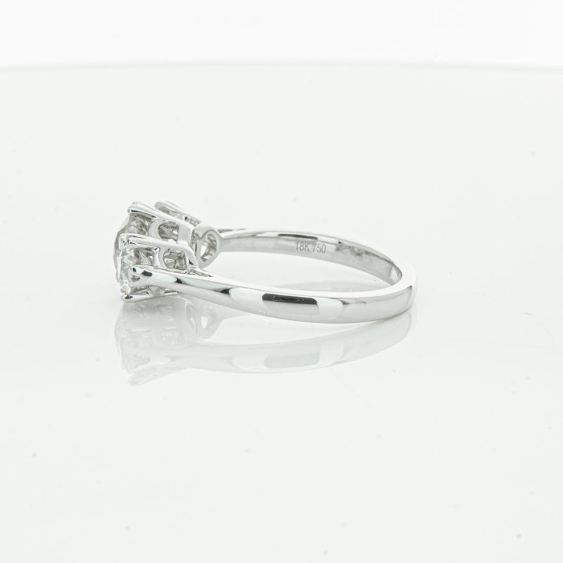 18ct White Gold Three Stone Diamond Heritage Ring-Ring-Walker & Hall