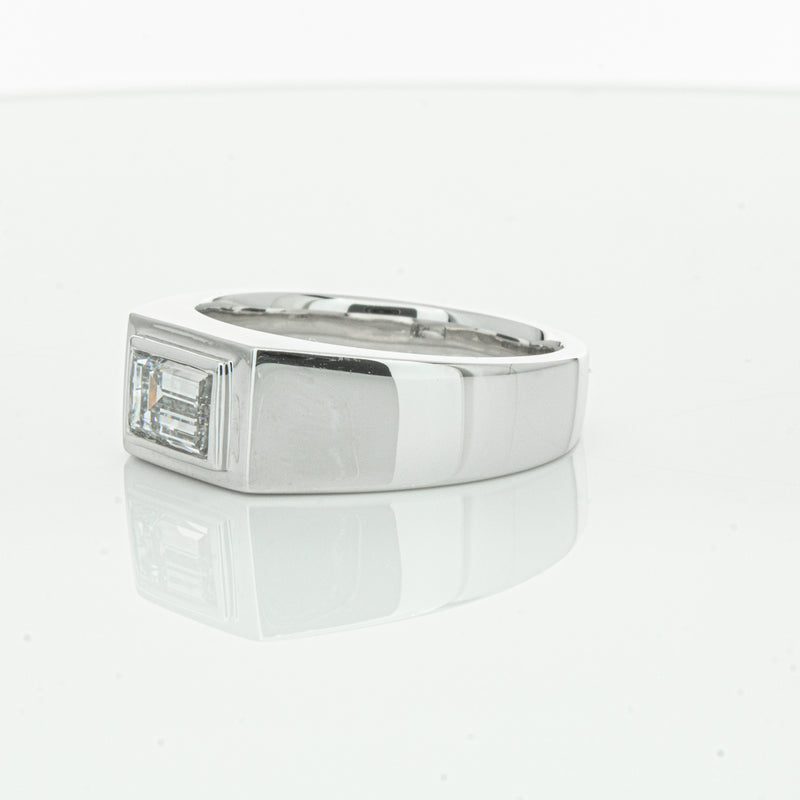 Platinum 1.40ct Baguette Diamond Mens Ring-Ring-Walker & Hall