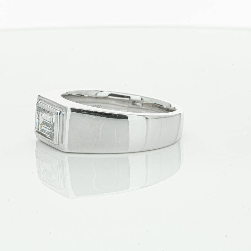 Platinum 1.40ct Baguette Diamond Mens Ring-Ring-Walker & Hall