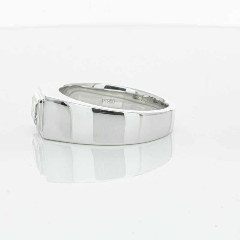 Platinum 1.40ct Baguette Diamond Mens Ring-Ring-Walker & Hall