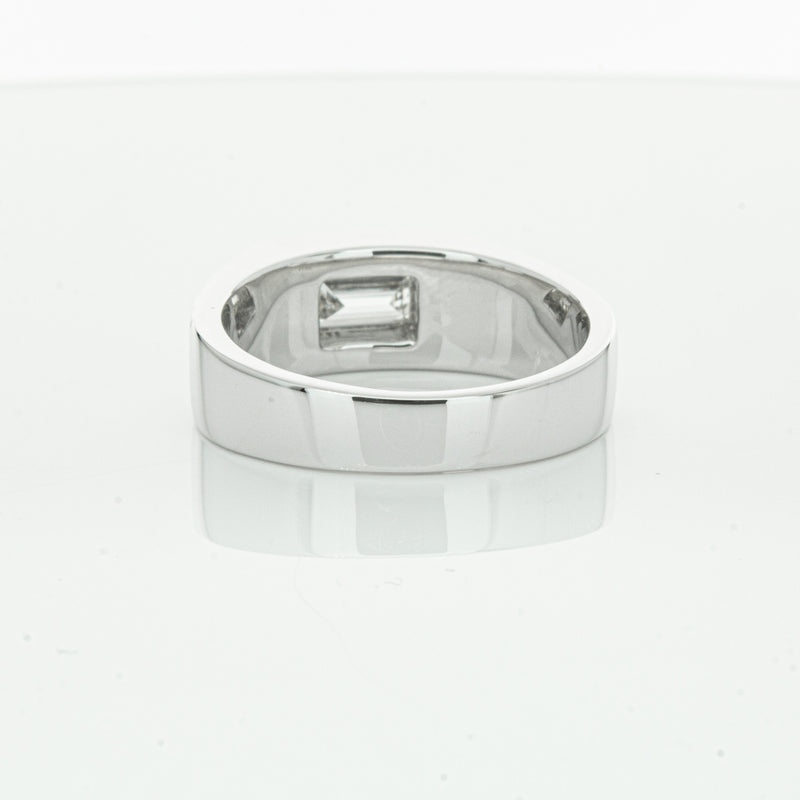 Platinum 1.40ct Baguette Diamond Mens Ring-Ring-Walker & Hall