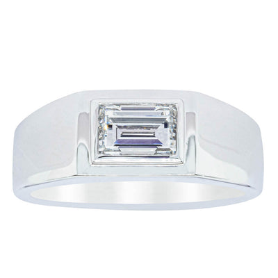 Platinum 1.40ct Baguette Diamond Mens Ring-Ring-Walker & Hall