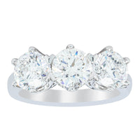 18ct White Gold 3.00ct Diamond Trilogy Ring-Ring-Walker & Hall