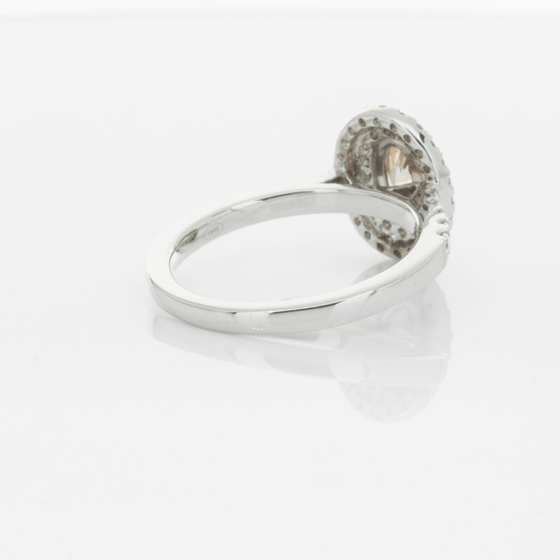 18ct White Gold .50ct Oval Cut Champagne Diamond Rosa Ring-Ring-Walker & Hall