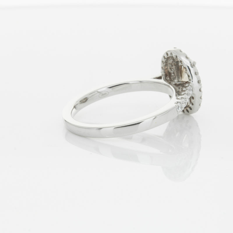 18ct White Gold .50ct Oval Cut Champagne Diamond Rosa Ring-Ring-Walker & Hall