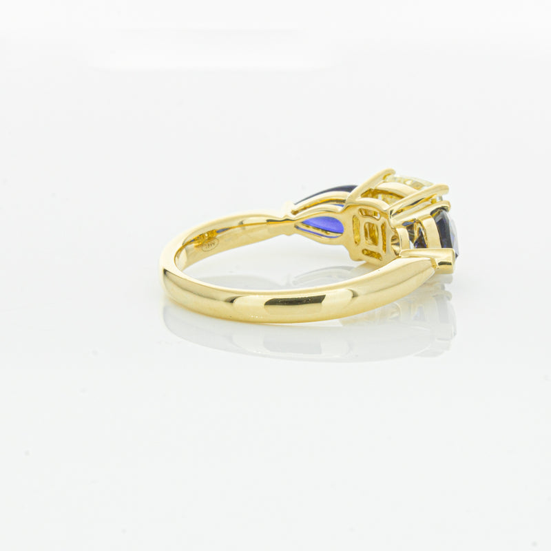 18ct Yellow Gold Yellow Diamond & Sapphire Ayla Ring-Ring-Walker & Hall