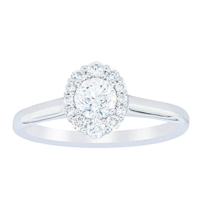 18ct White Gold .40ct Diamond Cello Ring-Ring-Walker & Hall