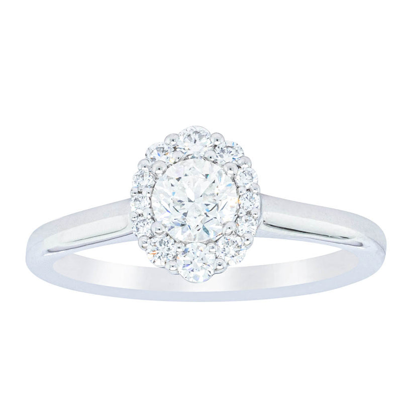 18ct White Gold .40ct Diamond Cello Ring-Ring-Walker & Hall