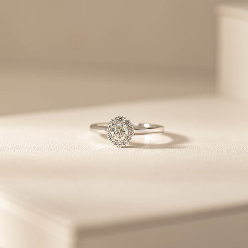 18ct White Gold .40ct Diamond Cello Ring-Ring-Walker & Hall