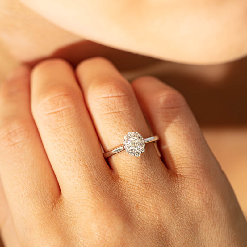 18ct White Gold .40ct Diamond Cello Ring-Ring-Walker & Hall