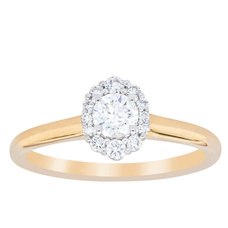 18ct Yellow Gold Diamond Cello Ring-Ring-Walker & Hall