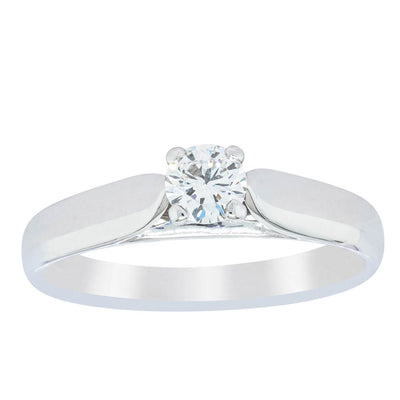 Deja Vu 18ct White Gold .25ct Diamond Solitaire Ring-Ring-Walker & Hall