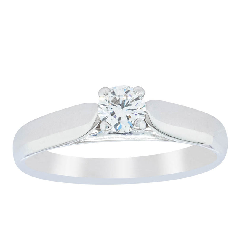 Deja Vu 18ct White Gold .25ct Diamond Solitaire Ring-Ring-Walker & Hall