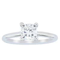 18ct White Gold 1.00ct Cushion Cut Diamond Melba Ring-Ring-Walker & Hall