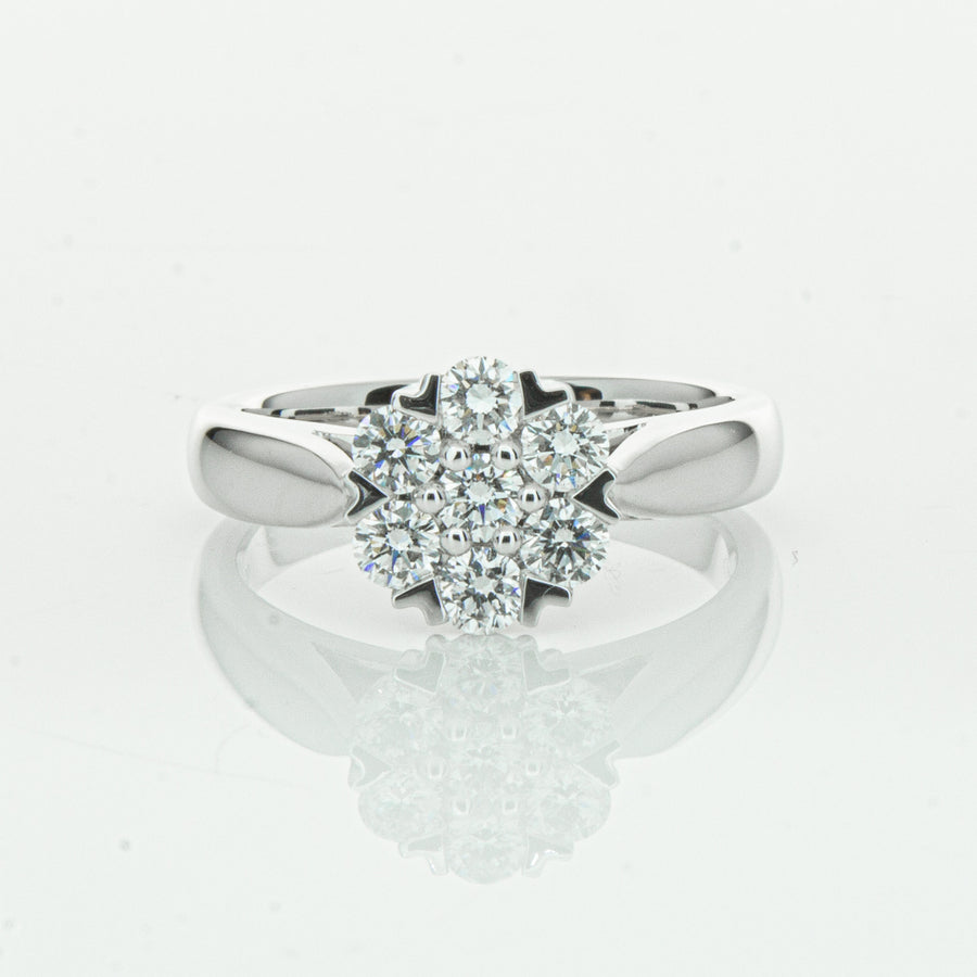 18ct White Gold .65ct Diamond Lotus Ring-Ring-Walker & Hall