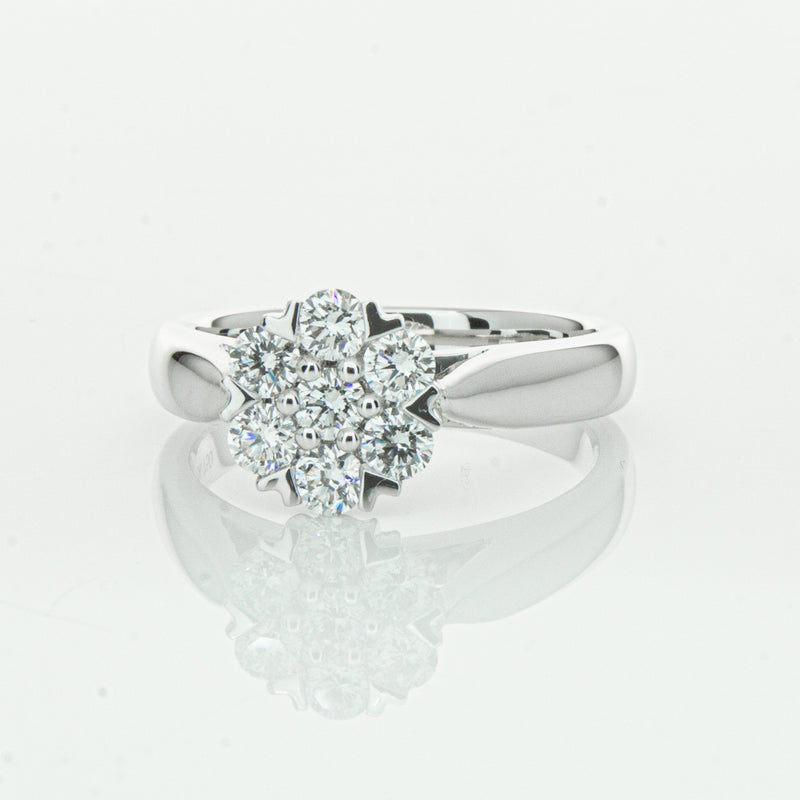 18ct White Gold .65ct Diamond Lotus Ring-Ring-Walker & Hall