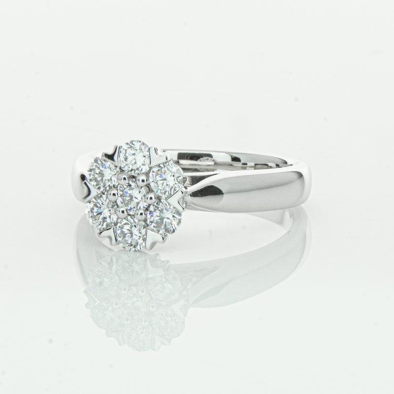 18ct White Gold .65ct Diamond Lotus Ring-Ring-Walker & Hall