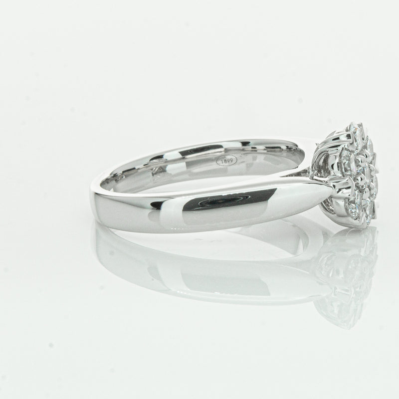 18ct White Gold .65ct Diamond Lotus Ring-Ring-Walker & Hall