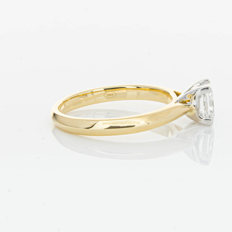 18ct Yellow Gold 1.00ct Princess Cut Diamond Venetian Ring-Ring-Walker & Hall