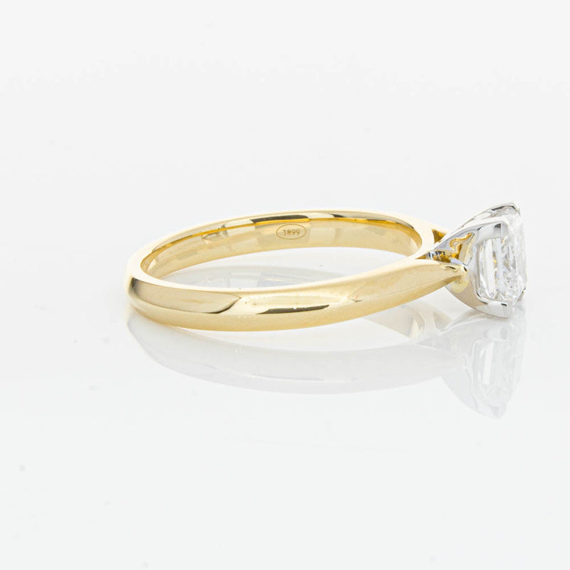 18ct Yellow Gold 1.00ct Princess Cut Diamond Venetian Ring-Ring-Walker & Hall