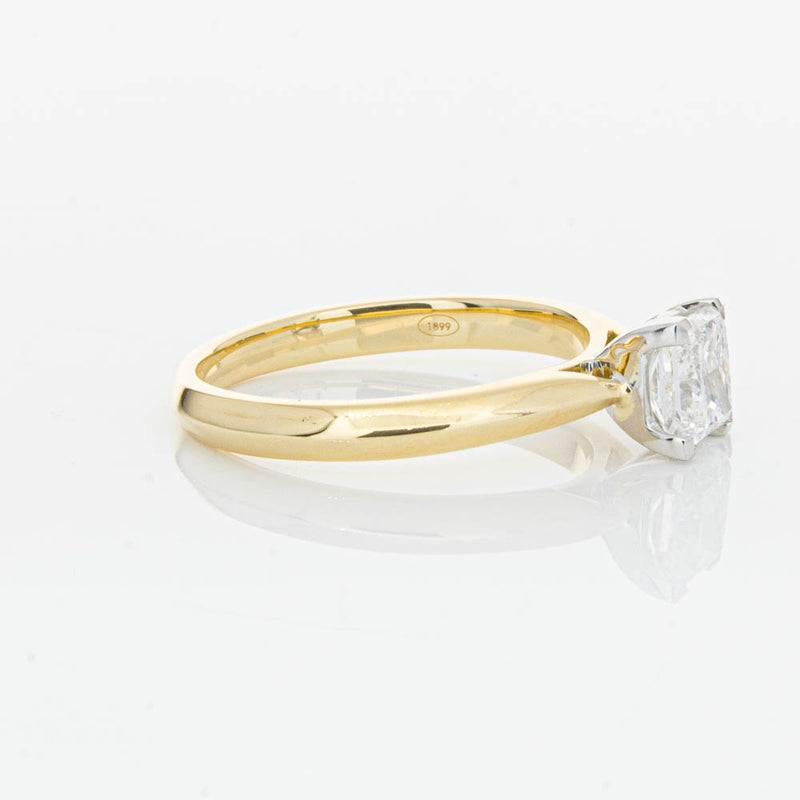 18ct Yellow Gold 1.00ct Princess Cut Diamond Venetian Ring-Ring-Walker & Hall