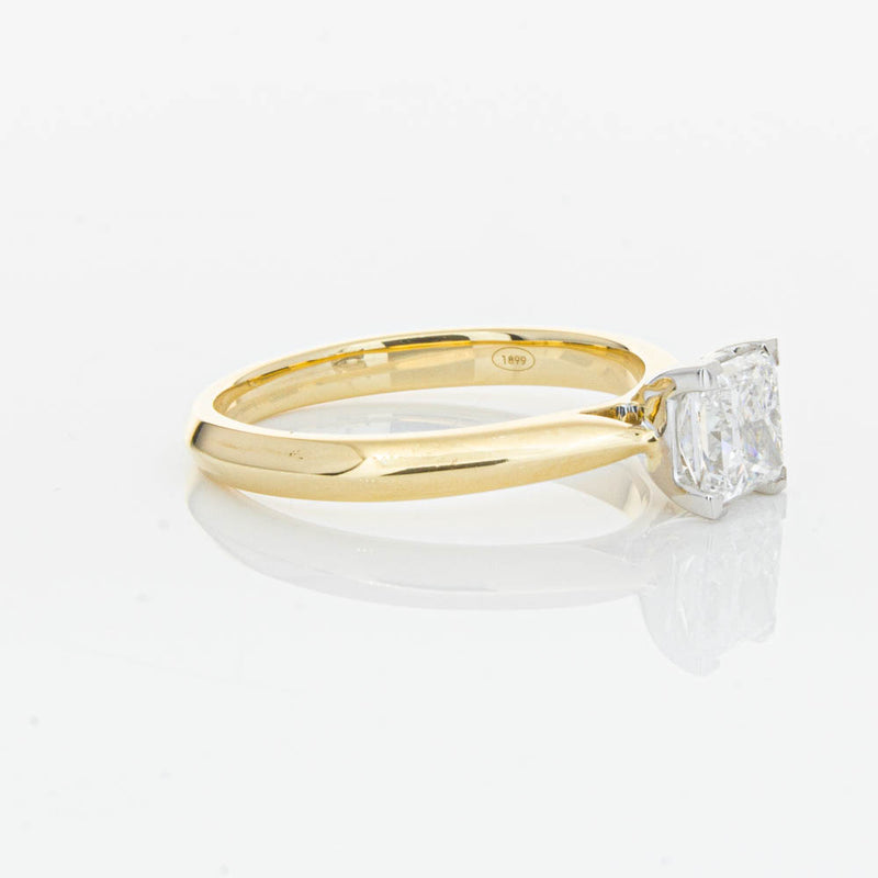 18ct Yellow Gold 1.00ct Princess Cut Diamond Venetian Ring-Ring-Walker & Hall
