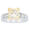 18ct White Gold Yellow Princess Cut Diamond Ring-Ring-Walker & Hall