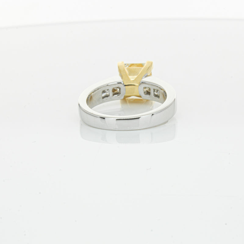 18ct White Gold Yellow Princess Cut Diamond Ring-Ring-Walker & Hall