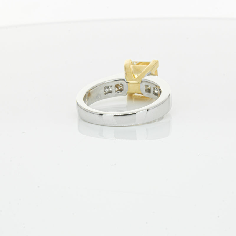 18ct White Gold Yellow Princess Cut Diamond Ring-Ring-Walker & Hall
