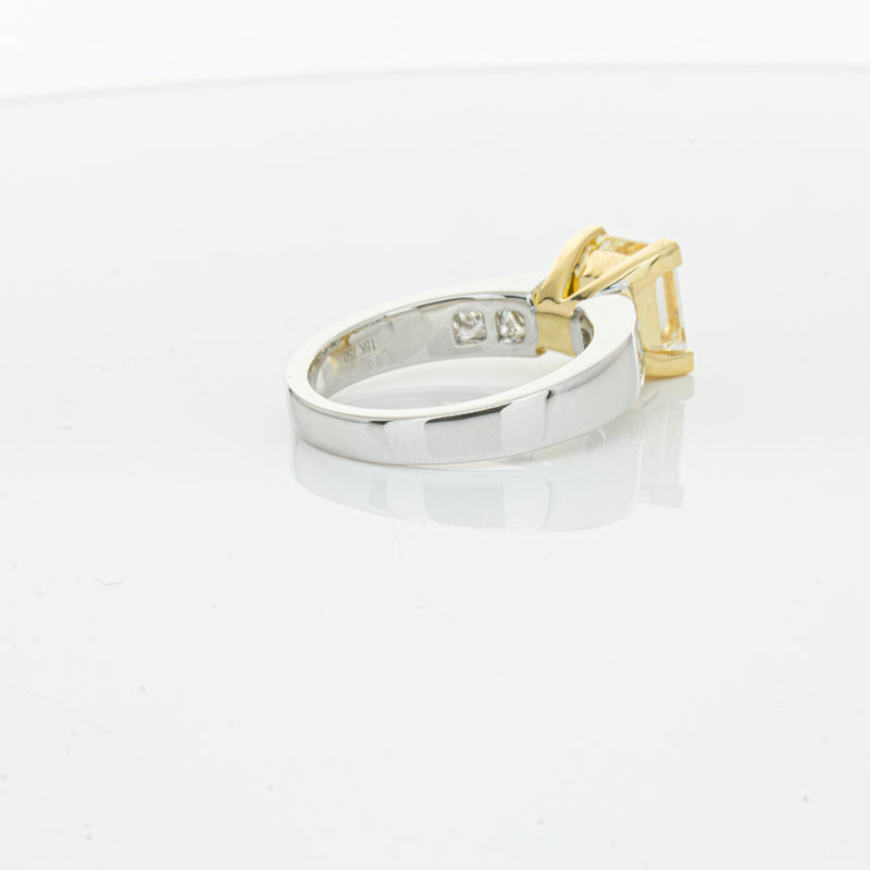 18ct White Gold Yellow Princess Cut Diamond Ring-Ring-Walker & Hall