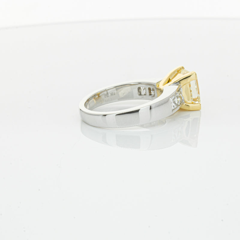 18ct White Gold Yellow Princess Cut Diamond Ring-Ring-Walker & Hall