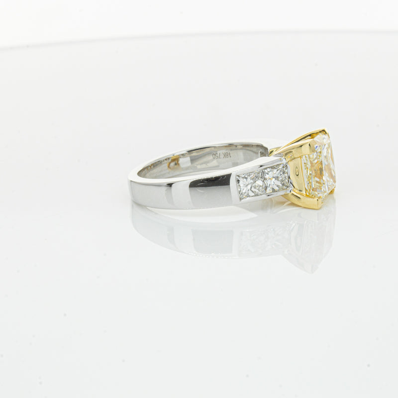 18ct White Gold Yellow Princess Cut Diamond Ring-Ring-Walker & Hall