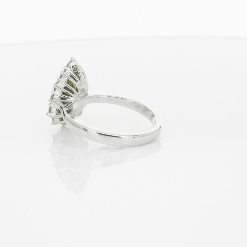 18ct White Gold Pear Cut Yellow Diamond Belle Ring-Ring-Walker & Hall