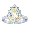 18ct White Gold Pear Cut Yellow Diamond Belle Ring-Ring-Walker & Hall