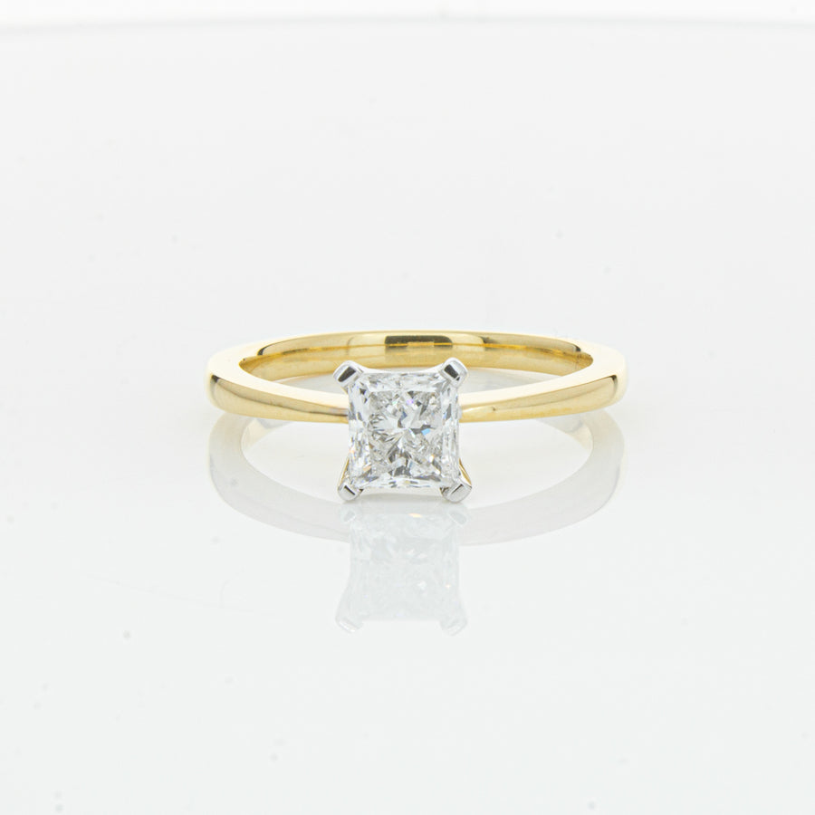 18ct Yellow Gold 1.00ct Princess Cut Diamond Royale Ring-Ring-Walker & Hall