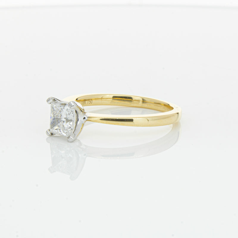 18ct Yellow Gold 1.00ct Princess Cut Diamond Royale Ring-Ring-Walker & Hall