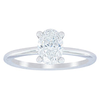18ct White Gold 1.01ct Oval Cut Diamond Melba Ring-Ring-Walker & Hall