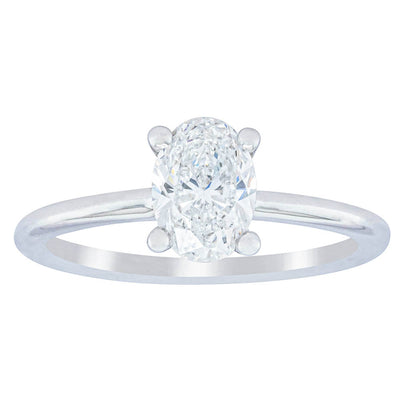 18ct White Gold 1.01ct Oval Cut Diamond Melba Ring-Ring-Walker & Hall