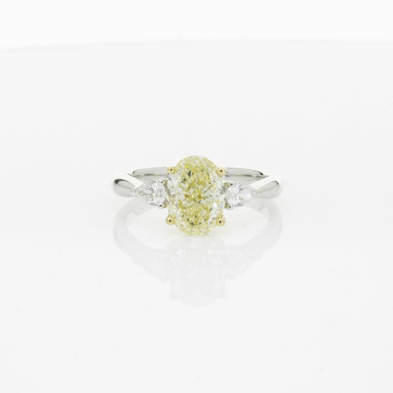 18ct White Gold Yellow Oval Cut Diamond Ayla Ring-Ring-Walker & Hall