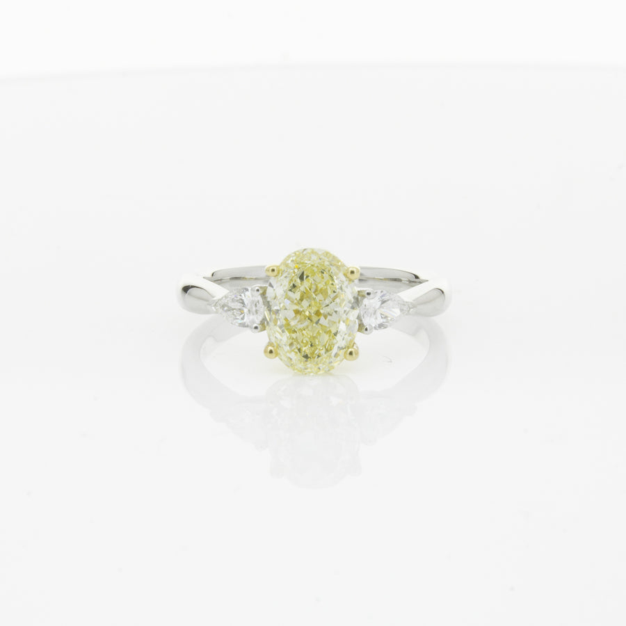 18ct White Gold Yellow Oval Cut Diamond Ayla Ring-Ring-Walker & Hall